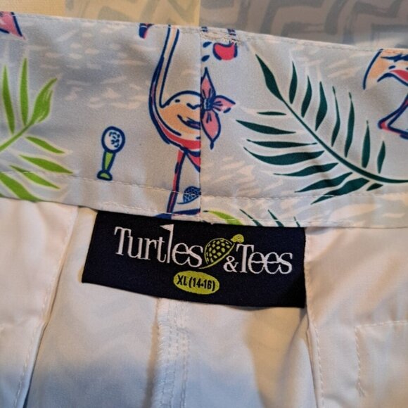 Turtles & Tees girls size XL 14/16 polo NWT with shorts NWOT, blue & white - Picture 5 of 10